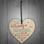 Gifts for Nanny Nan Granny Grandma Wooden Heart Birthday Xmas 