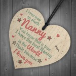 Gifts for Nanny Nan Granny Grandma Wooden Heart Birthday Xmas 