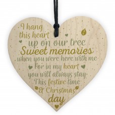 Christmas Tree Memorial Wood Heart Decoration Mum Dad Memorial