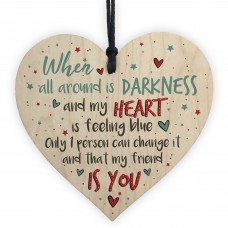 Friendship Thank You Gift Handmade Wood Heart Sign Chic Plaque 