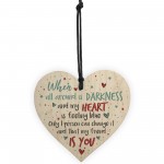 Friendship Thank You Gift Handmade Wood Heart Sign Chic Plaque 