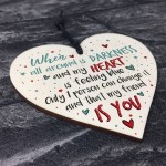 Friendship Thank You Gift Handmade Wood Heart Sign Chic Plaque 