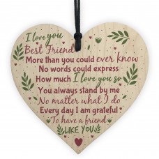 Friends Like You Friendship Sign Wood Heart Plaque Thank You