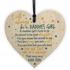 Daddy's Girl Wooden Heart Sign FATHERS Dad Daddy Gift For Him 