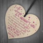 Mum Gifts Mummys Girl Wooden Heart Cute Mums Sign Daughter Gift