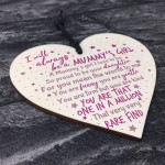 Mum Gifts Mummys Girl Wooden Heart Cute Mums Sign Daughter Gift