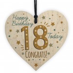 18th Birthday Handmade Wooden Heart Plaque Friendship Card Gift