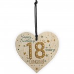 18th Birthday Handmade Wooden Heart Plaque Friendship Card Gift