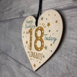 18th Birthday Handmade Wooden Heart Plaque Friendship Card Gift