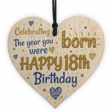 Handmade 18th Birthday Wooden Heart Sign Card Friendship Gift