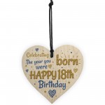 Handmade 18th Birthday Wooden Heart Sign Card Friendship Gift