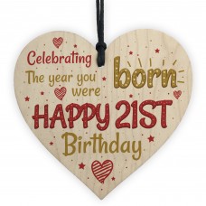Novelty 21st Birthday Gift Heart Wood Plaque Friendship Keepsake