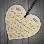 Daughter In Law Gift Handmade Wooden Heart Plaque Birthday