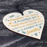 Daughter In Law Gift Handmade Wooden Heart Plaque Birthday