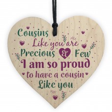 Cousin Gifts Handmade Wood Heart Family Plaque Birthday Keepsake