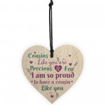 Cousin Gifts Handmade Wood Heart Family Plaque Birthday Keepsake