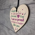 Cousin Gifts Handmade Wood Heart Family Plaque Birthday Keepsake