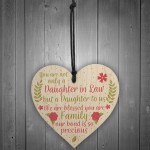 Daughter In Law Plaque Sayings Wood Heart Birthday Wedding GIFTS