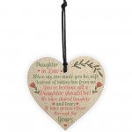 Daughter In Law Birthday Christmas GIFTS Wooden Heart Plaque