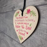 Sister In Law Gift Wooden Heart Plaque Keepsake Birthday Gift