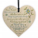 Friendship Gift Handmade Wooden Heart Plaque Best Friend Sign