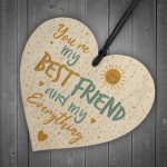 Best Friend Friendship Plaque Wood Heart Birthday Thank You Gift