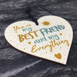 Best Friend Friendship Plaque Wood Heart Birthday Thank You Gift