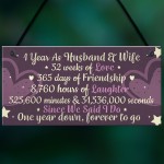 1st Wedding Anniversary Gift Plaque First Wedding Anniversary 