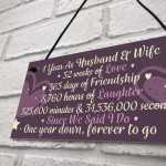 1st Wedding Anniversary Gift Plaque First Wedding Anniversary 