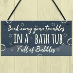 Bath Tub Bathroom Decor Toilet Door Sign Nautical Wall Sign 