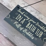 Bath Tub Bathroom Decor Toilet Door Sign Nautical Wall Sign 