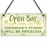 Open Bar Signs Home Garden Bar Plaque Pub Kitchen Man Cave Sign 
