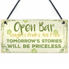 Open Bar Signs Home Garden Bar Plaque Pub Kitchen Man Cave Sign 