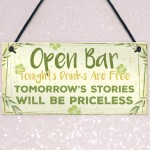 Open Bar Signs Home Garden Bar Plaque Pub Kitchen Man Cave Sign 