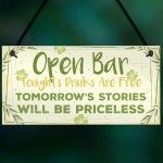 Open Bar Signs Home Garden Bar Plaque Pub Kitchen Man Cave Sign 