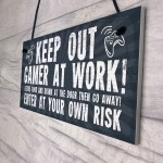 Funny Sign Keep Out Gamer At Work Man Cave Door Wall Plaque