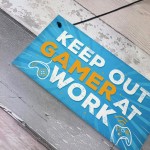 Keep Out Gamer At Work Man Cave Door Plaque Dad Brother Gifts