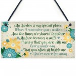Garden In Memory Mum Nan Friend Memorial Poem Sign Hanging Wall 