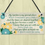 Garden In Memory Mum Nan Friend Memorial Poem Sign Hanging Wall 