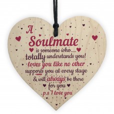 My Soulmate I Love You Wood Heart Plaque Anniversary Gifts