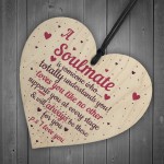 My Soulmate I Love You Wood Heart Plaque Anniversary Gifts