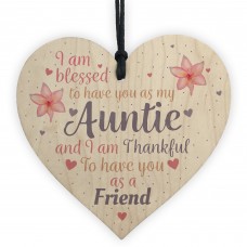 Handmade Auntie Gift Wooden Heart Plaque Keepsake Mothers Day