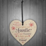 Handmade Auntie Gift Wooden Heart Plaque Keepsake Mothers Day