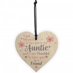 Handmade Auntie Gift Wooden Heart Plaque Keepsake Mothers Day