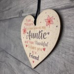 Handmade Auntie Gift Wooden Heart Plaque Keepsake Mothers Day