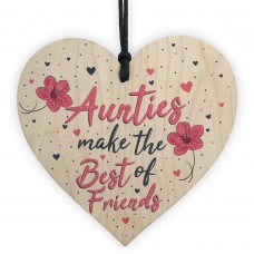 Auntie Gifts Best Friend Plaque Handmade Wood Heart Keepsake