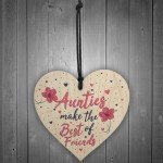 Auntie Gifts Best Friend Plaque Handmade Wood Heart Keepsake