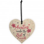 Auntie Gifts Best Friend Plaque Handmade Wood Heart Keepsake