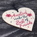 Auntie Gifts Best Friend Plaque Handmade Wood Heart Keepsake