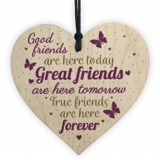 Best Friends Friendship Gifts Handmade Wood Heart Keepsake Sign